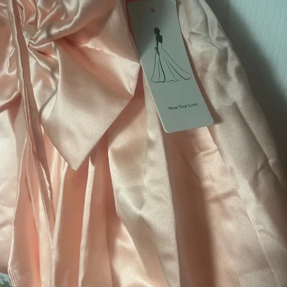 Elegant Pink Strapless Dress - Picture 8 of 11